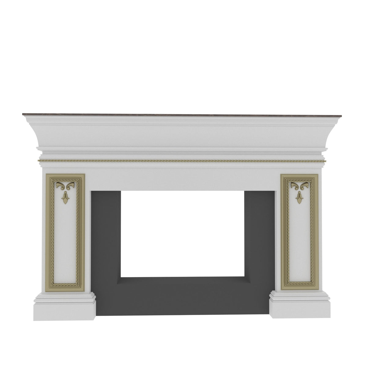 Emery Gold Engineered Wood Fireplace Mantel — view 2