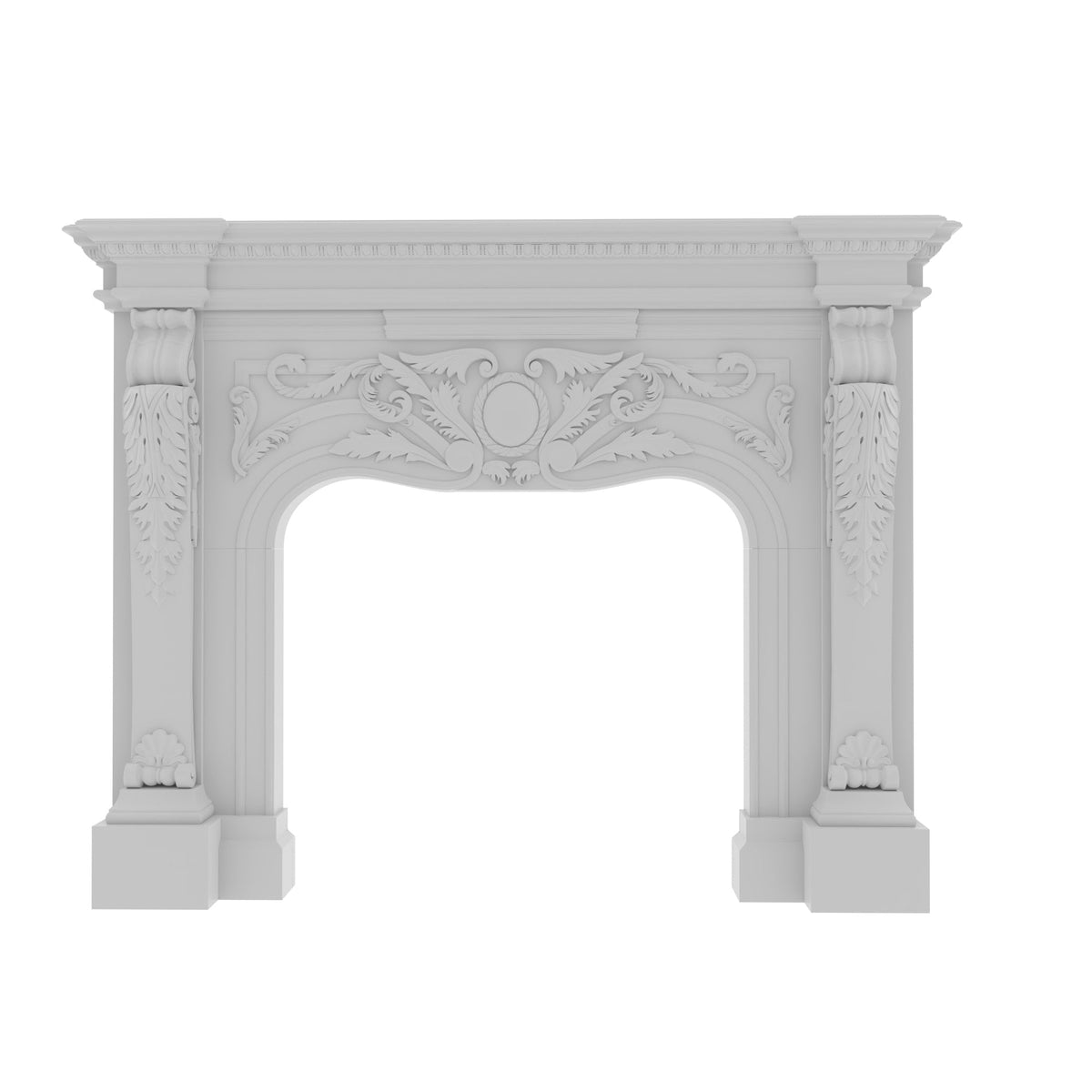 Calista Carved Engineered Wood Fireplace Mantel — view 2