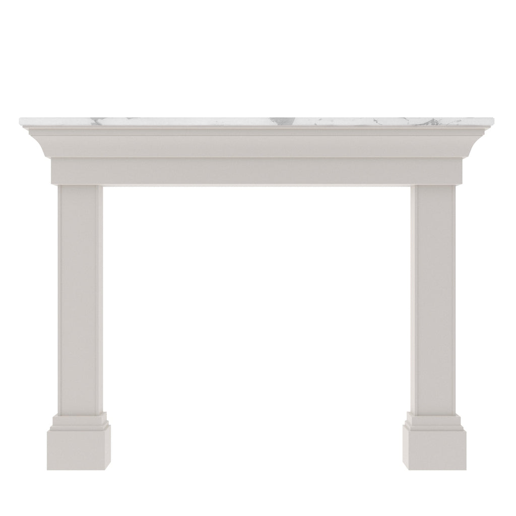Elise Square White Engineered Wood Fireplace Mantel — view 2