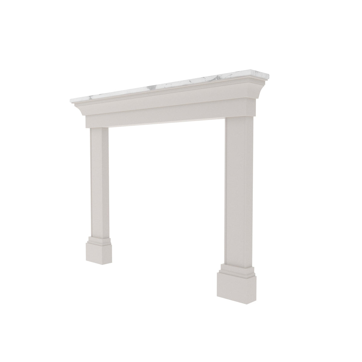 Elise Square White Engineered Wood Fireplace Mantel — view 3