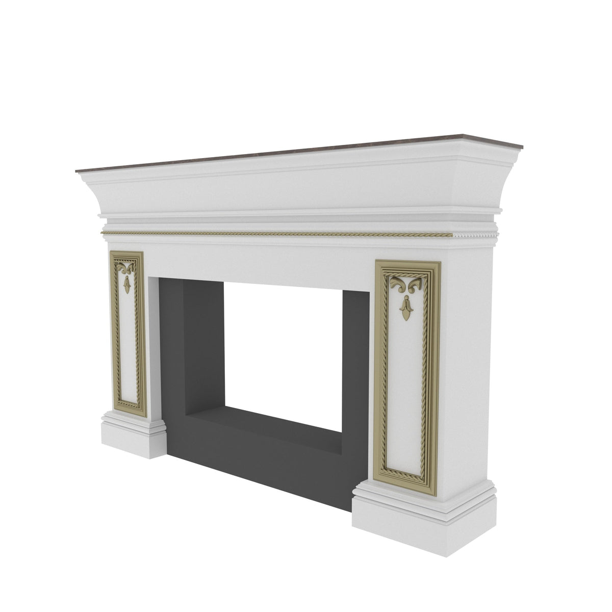Emery Gold Engineered Wood Fireplace Mantel — view 3