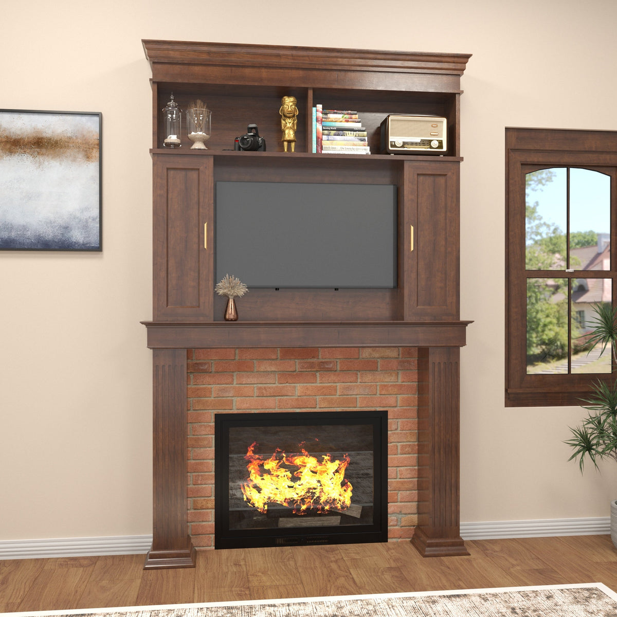 Calista Solid Wood TV Unit — view 1
