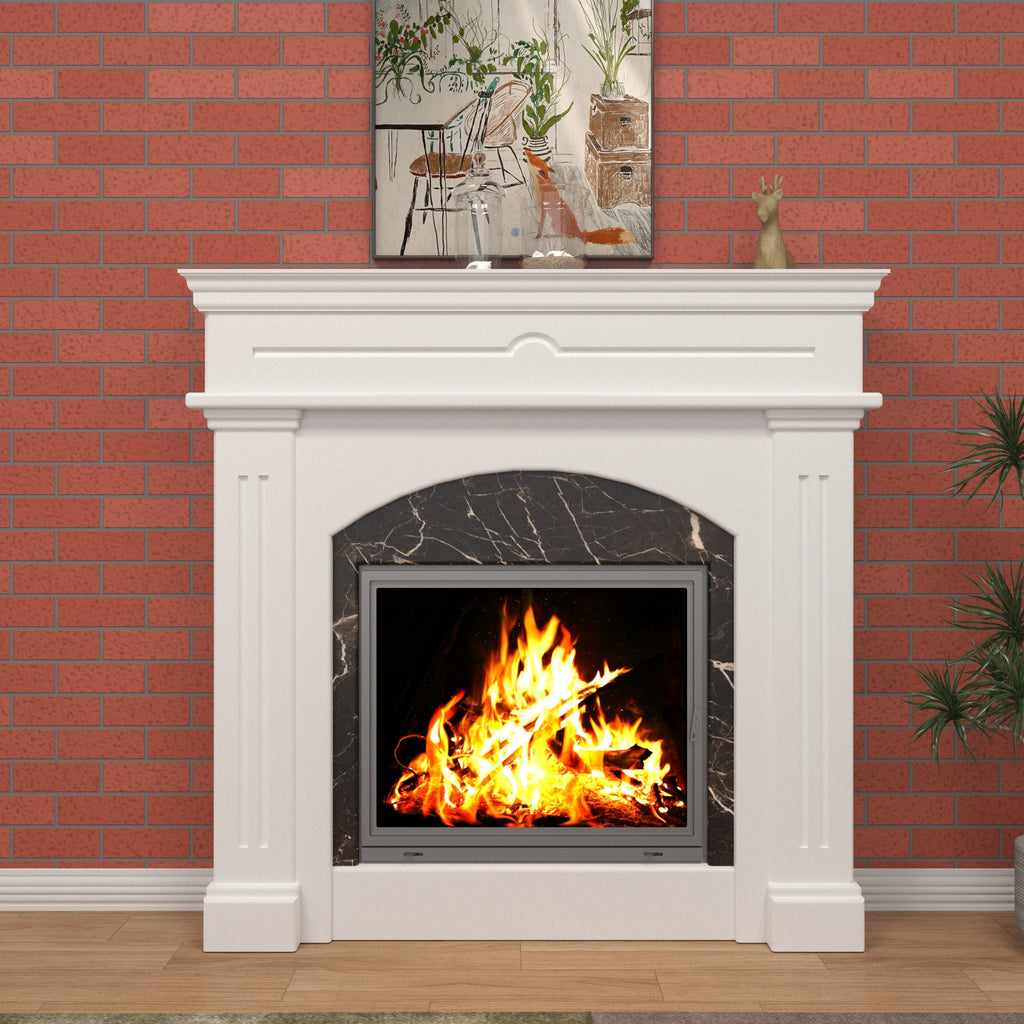 Dalia Arched White Engineered Wood Fireplace Mantel — view 1