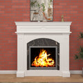 Dalia Arched White Engineered Wood Fireplace Mantel — view 1