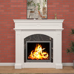 Dalia Arched White Engineered Wood Fireplace Mantel — view 1