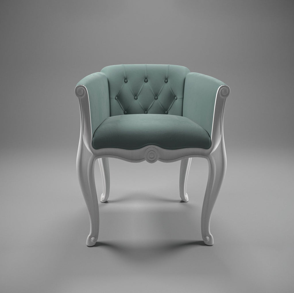 Elodie Upholstered White Armchair — view 2