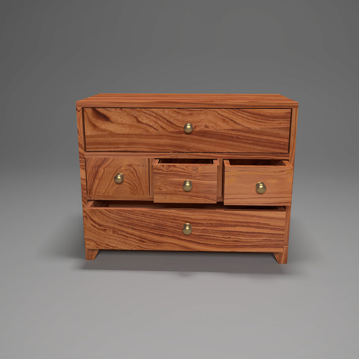 Luca Solid Wood 5 Drawer Desk Chest - Natural - product image 1