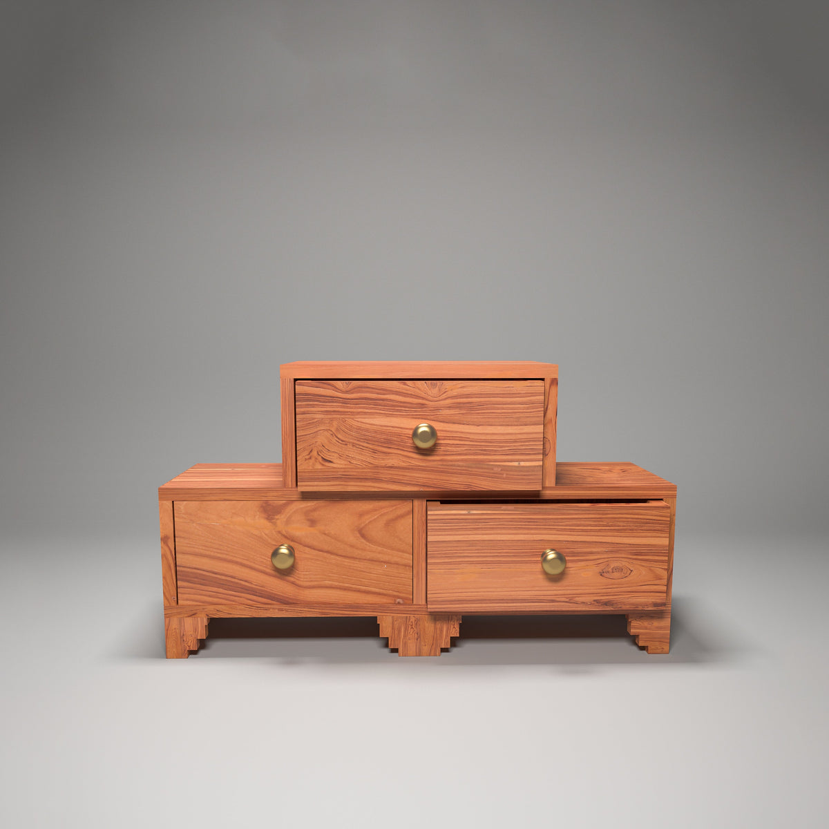 Tiernan Solid Wood Tiered 3 Drawer Chest - product image 2