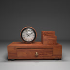 Tempo Solid Wood Desk Organizer with Clock - product image 1