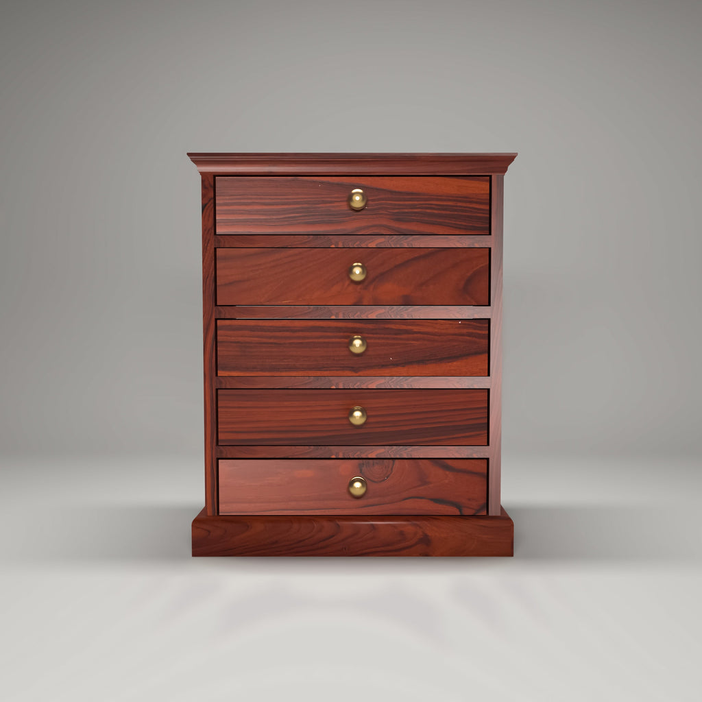Hadley Solid Wood 5 Drawer Desk Chest - Russet - product image 2
