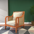 Freya Cane Upholstered Armchair — view 1