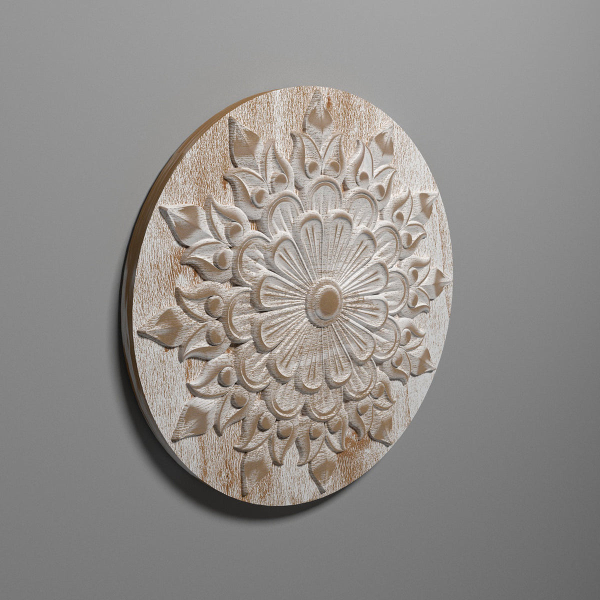 Laurel Floral Carved Engineered Wood Wall Panel — view 1