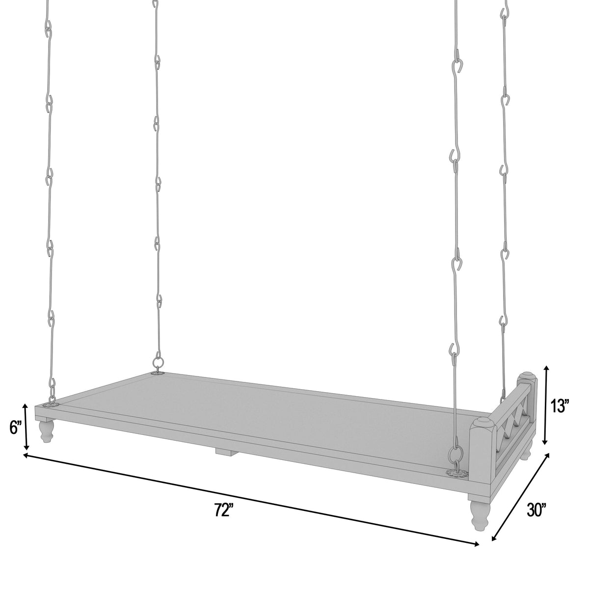 Lyra Solid Wood Hanging Swing — view 6