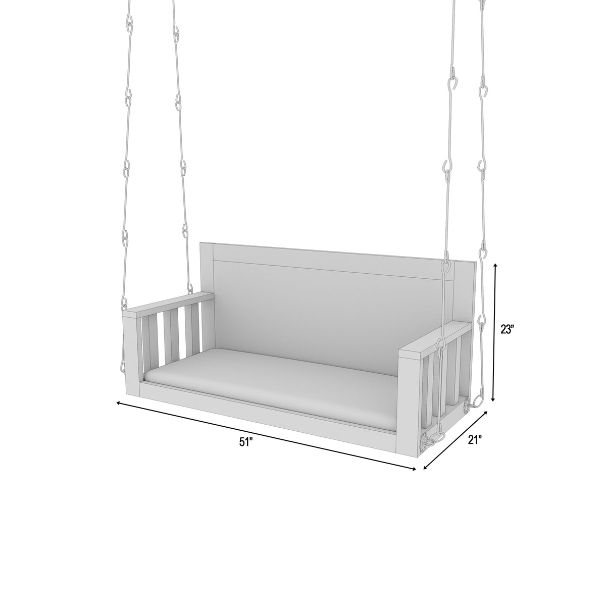 Mira Solid Wood Hanging Swing — view 6