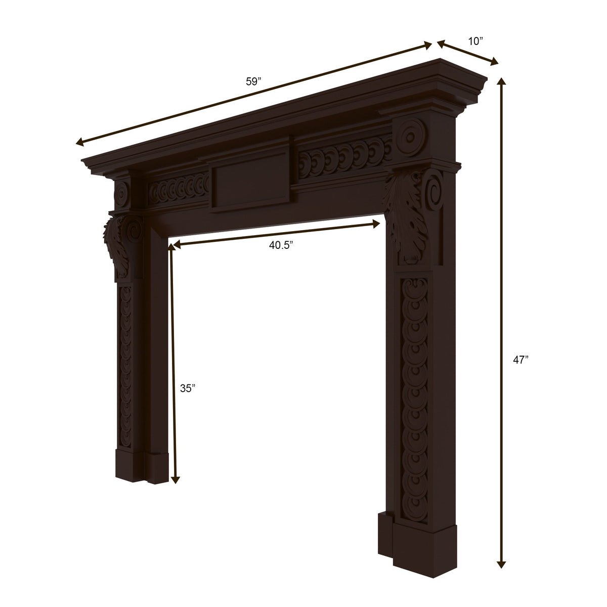 Elodie Carved Engineered Wood Fireplace Mantel — view 4