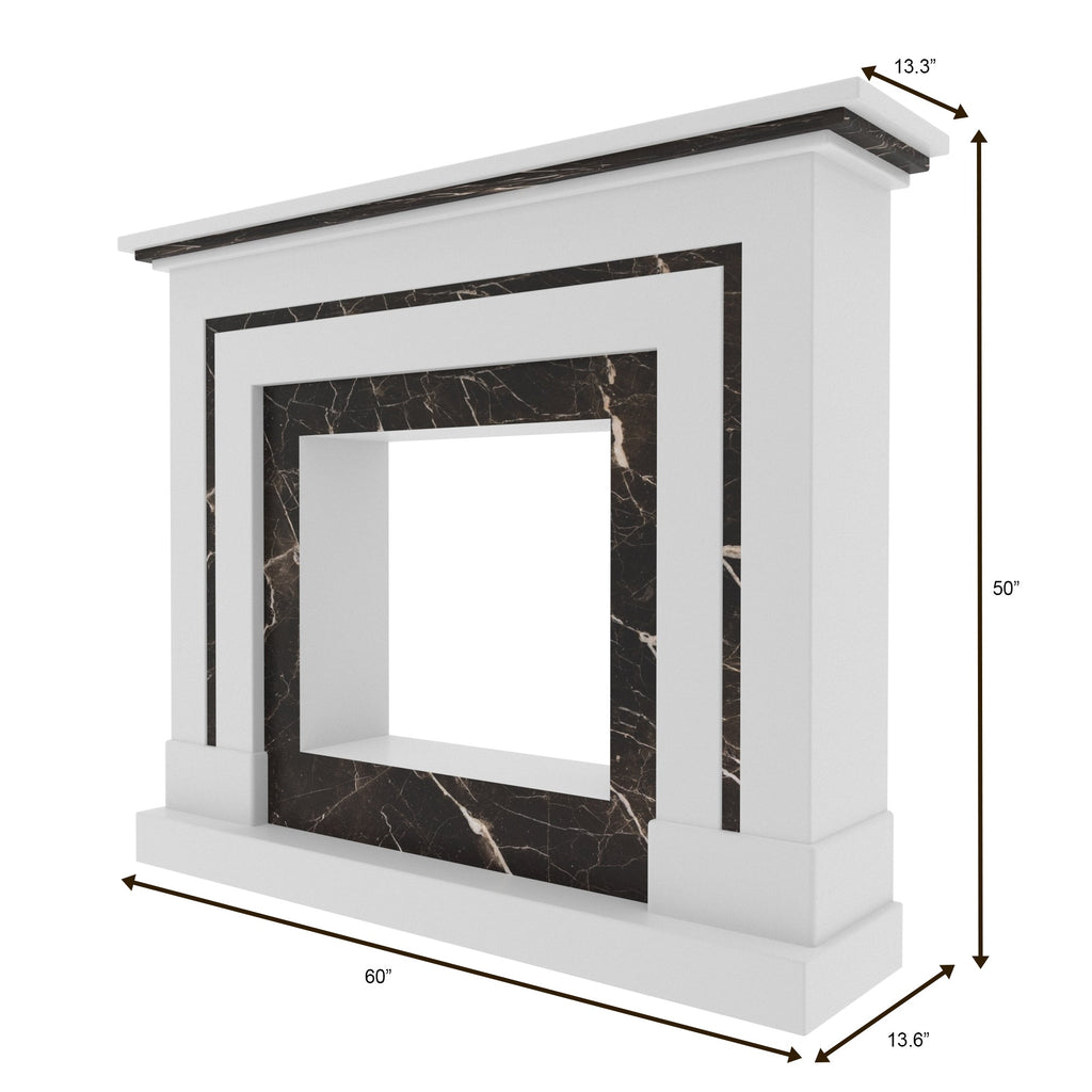 Delphine White Engineered Wood Fireplace Mantel — view 5