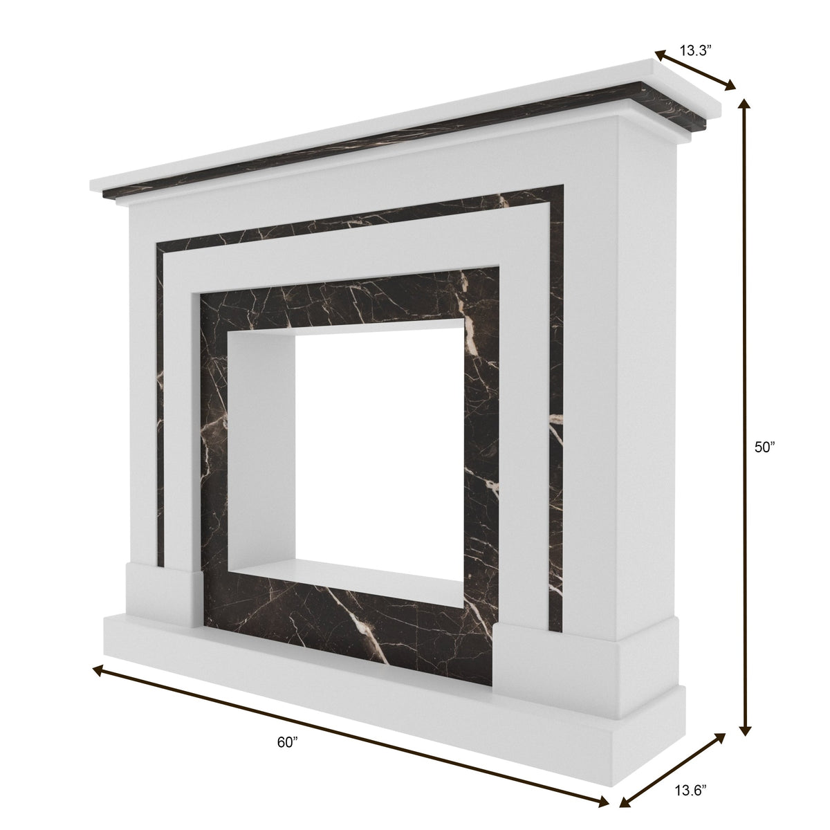 Delphine White Engineered Wood Fireplace Mantel — view 5