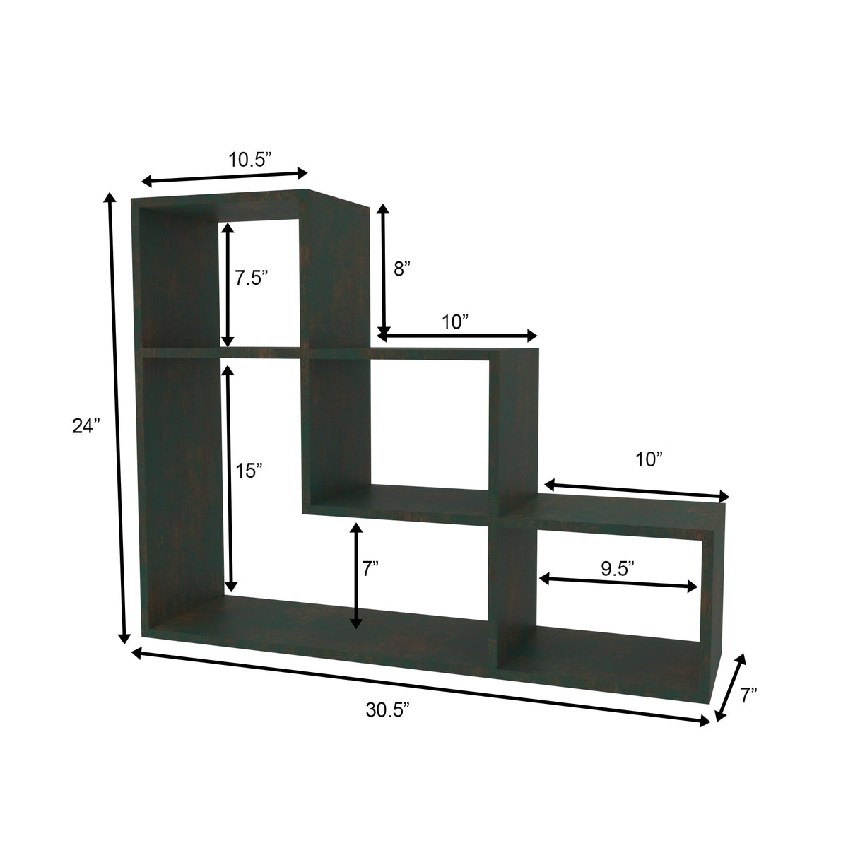 Maren Geometric Engineered Wood Wall Shelf — view 4