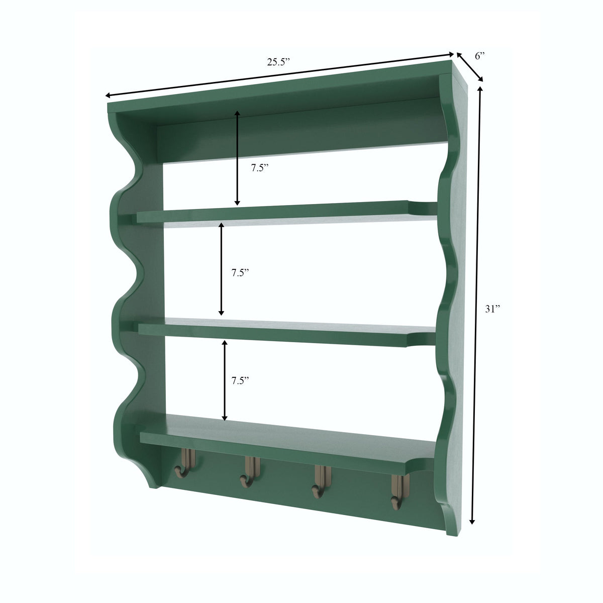 Flora Solid Wood Wall Shelf — view 6