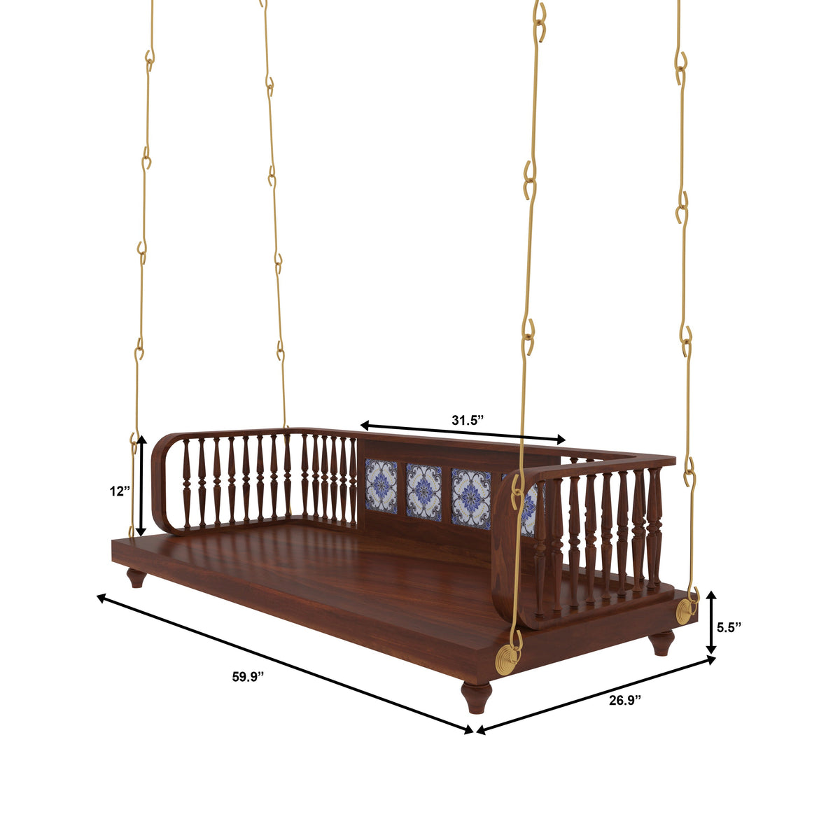 Hazel Inlay Tiled Hanging Swing — view 2