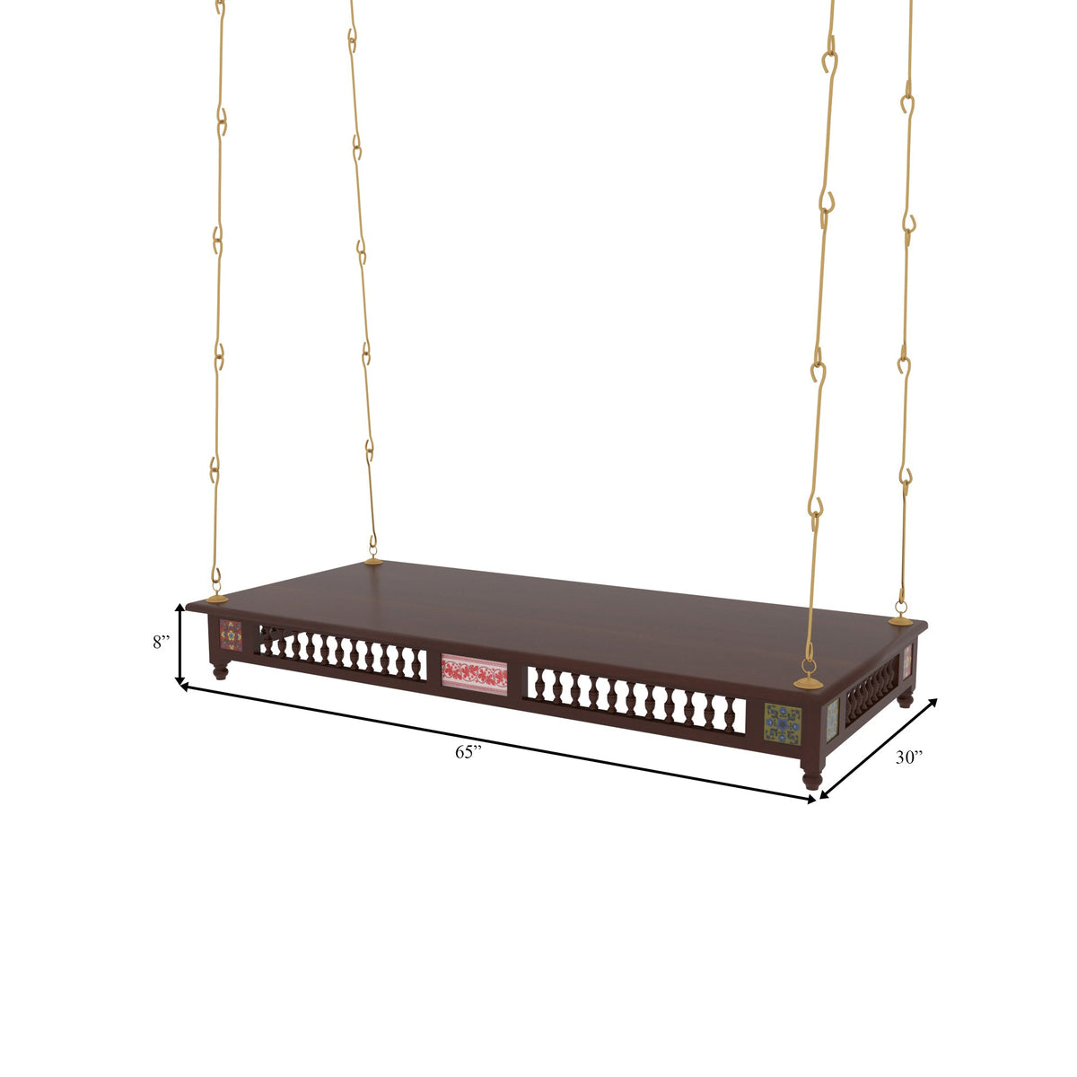 Delphine Solid Wood Hanging Swing — view 5