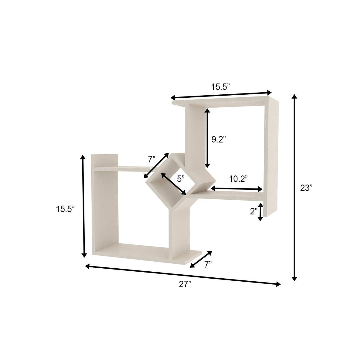 Mira Geometric Engineered Wood Wall Shelf — view 5