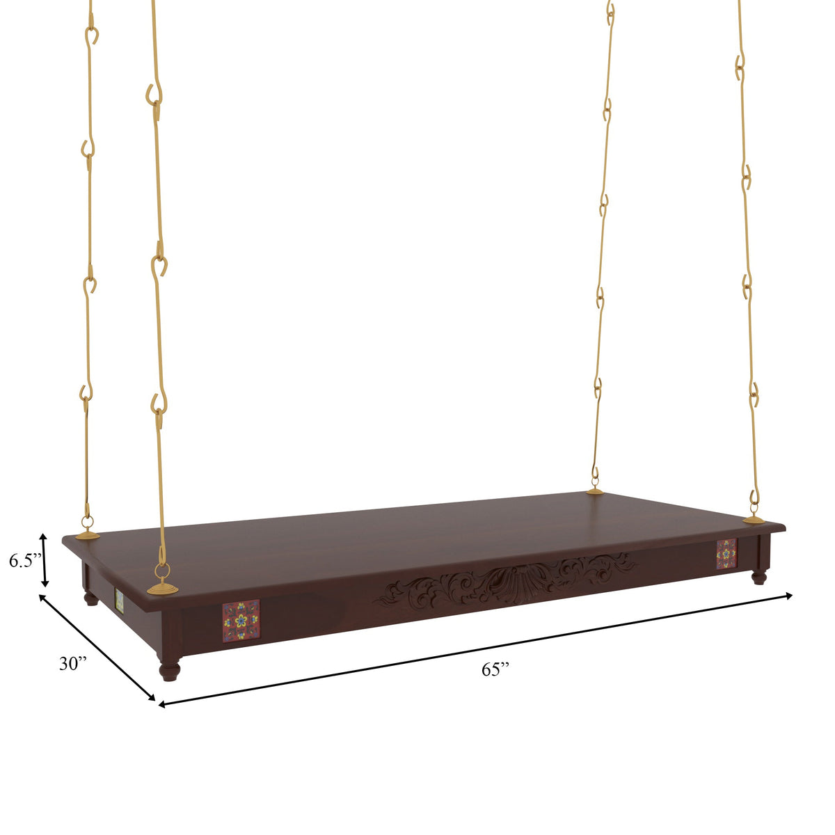 Estelle Carved Hanging Swing — view 6