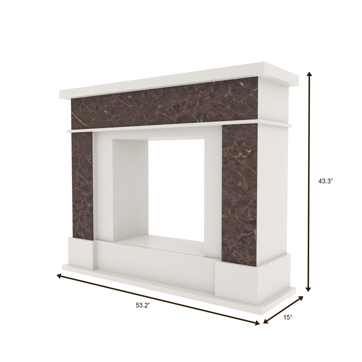 Cora White Engineered Wood Fireplace Mantel — view 4