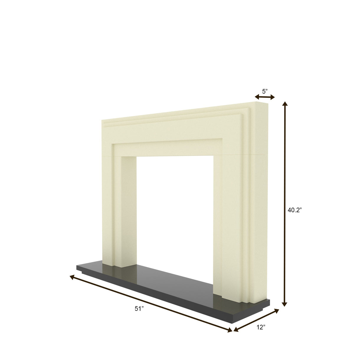 Calla Black Cream Engineered Wood Fireplace Mantel — view 4