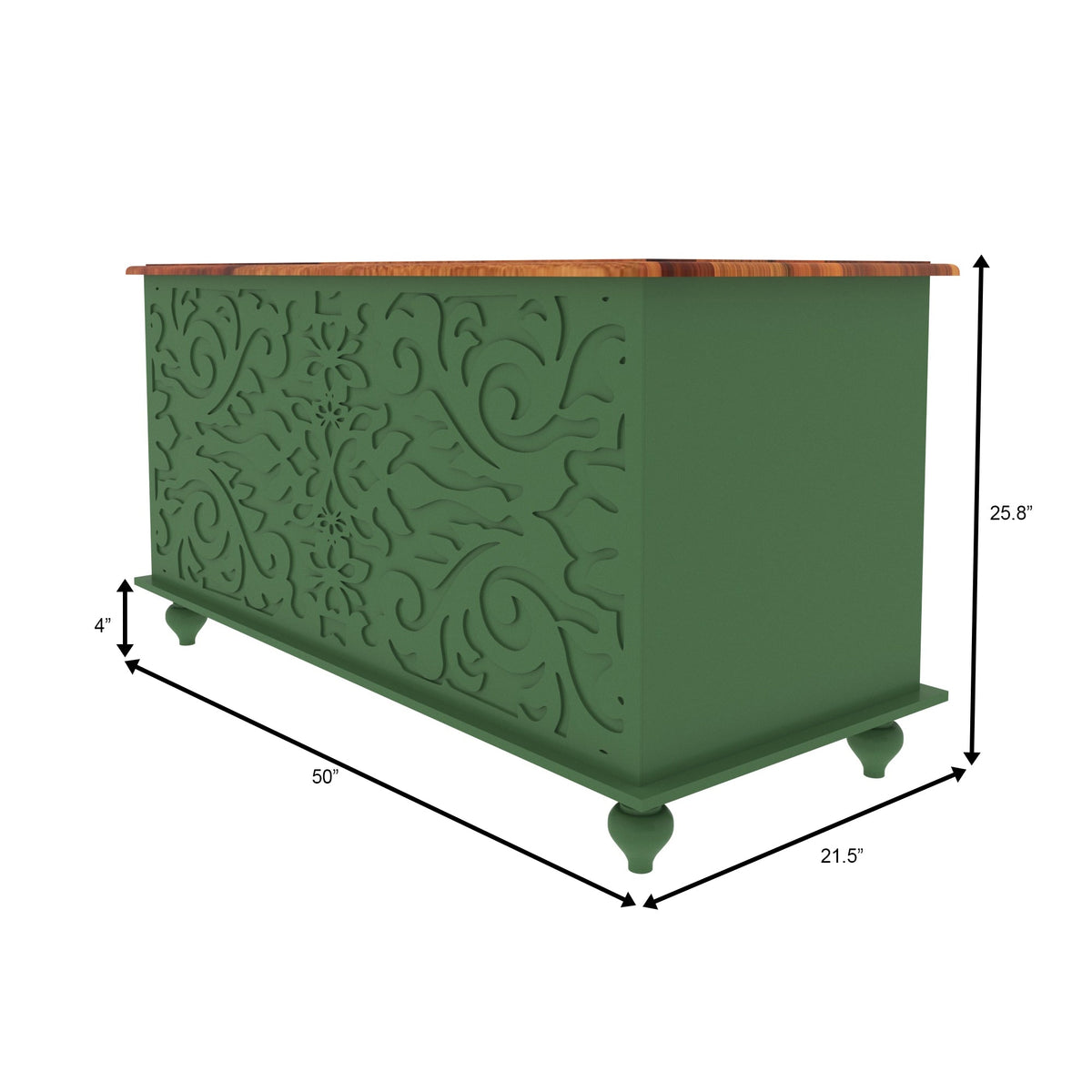 Aveline Floral Carved Storage Chest — view 5