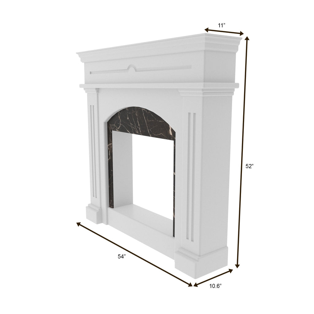 Dalia Arched White Engineered Wood Fireplace Mantel — view 4