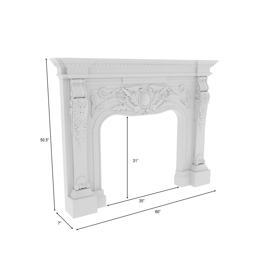 Calista Carved Engineered Wood Fireplace Mantel — view 5