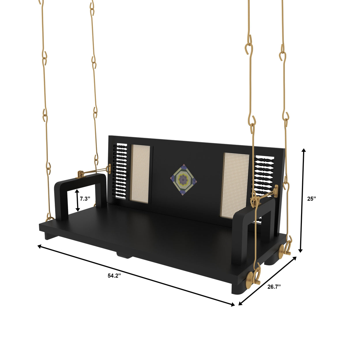 Laurel Inlay Woven Hanging Swing — view 3
