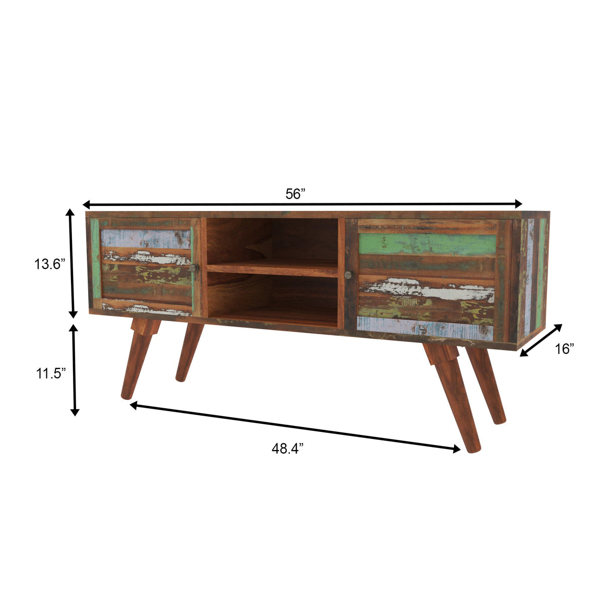Cora Rustic Mid-Century TV Unit — view 8