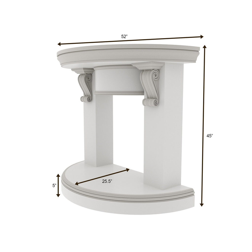 Elara Scroll Round Engineered Wood Fireplace Mantel — view 4
