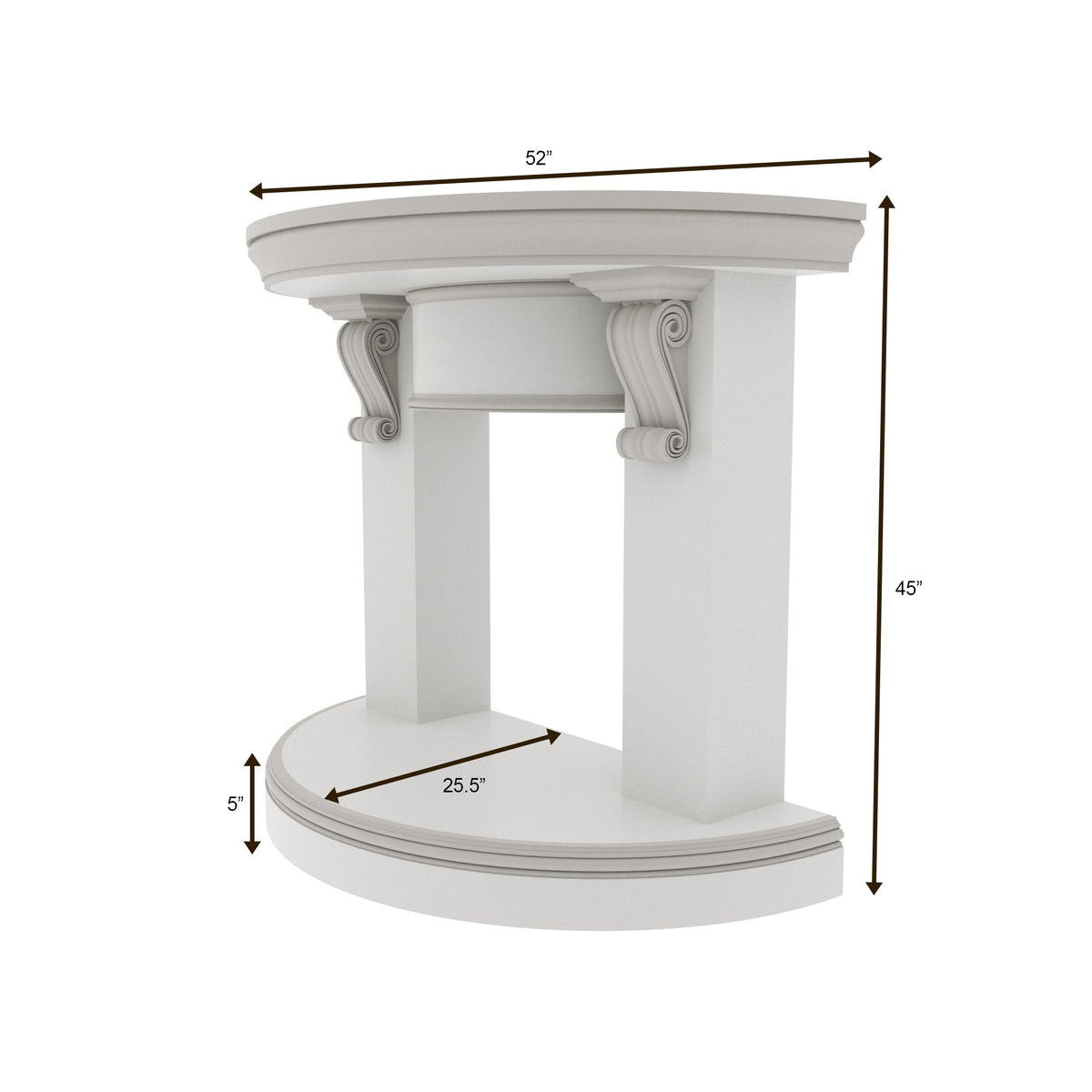 Elara Scroll Round Engineered Wood Fireplace Mantel — view 4