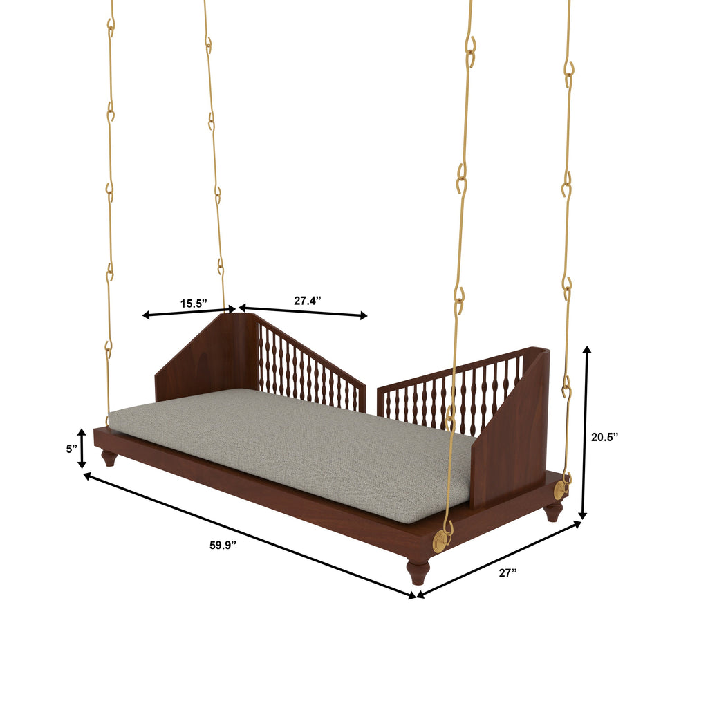 Gaia Spindle Upholstered Hanging Swing — view 2