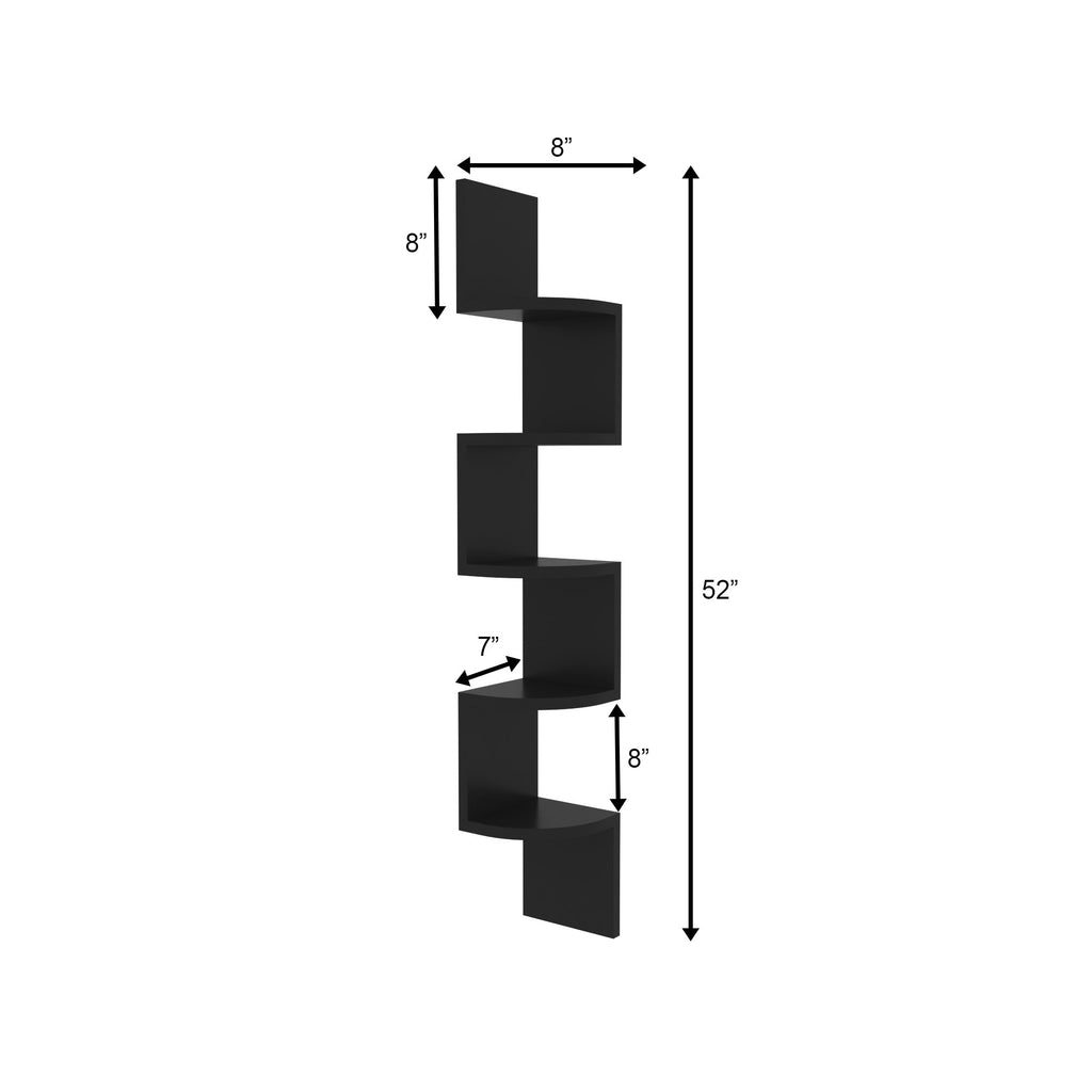 Naia Floating Corner Engineered Wood Wall Shelf — view 4