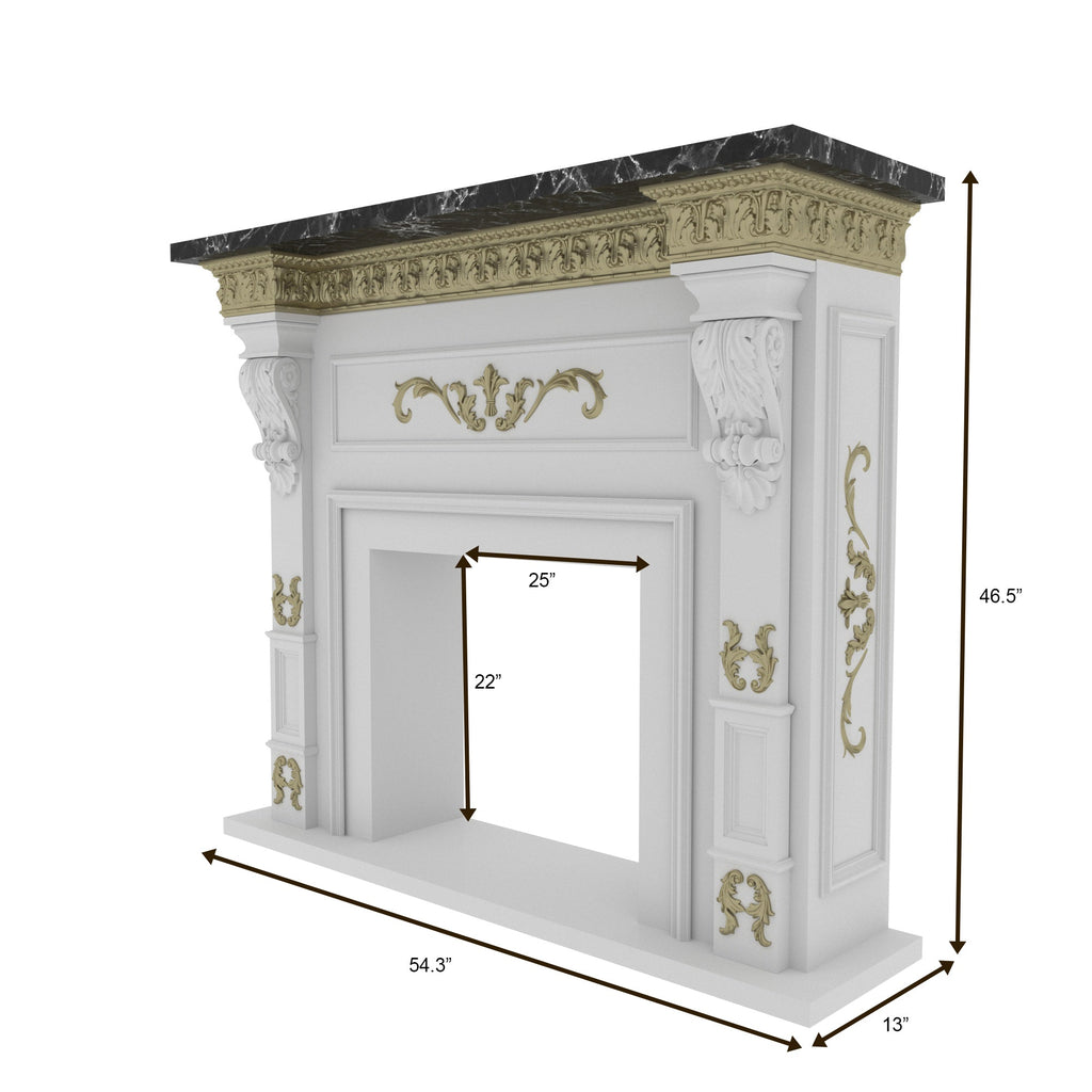 Estelle Carved Engineered Wood Fireplace Mantel — view 4