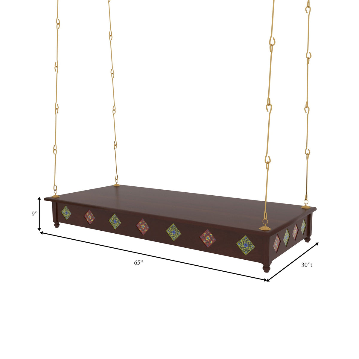 Elodie Solid Wood Hanging Swing — view 5