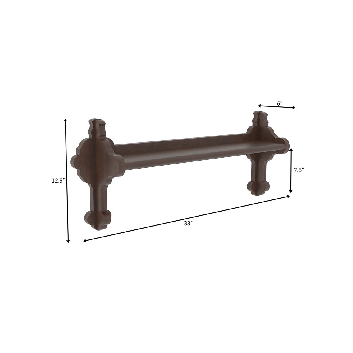 Aveline Carved Scroll Wall Shelf — view 5