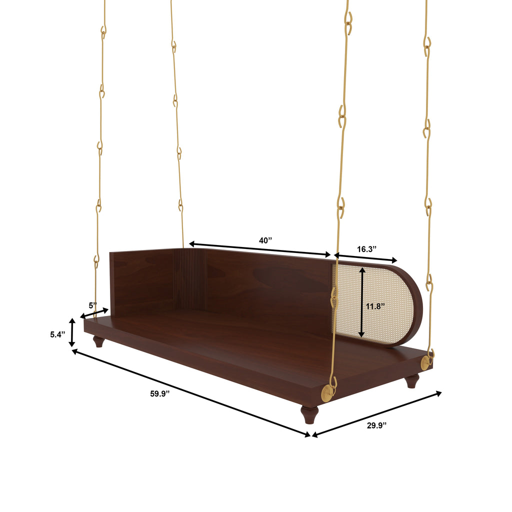 Flora Solid Wood Hanging Swing — view 2