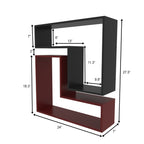 Mirabel Geometric Two-Tone Engineered Wood Wall Shelf — view 4