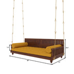 Juniper Slatted Upholstered Hanging Swing — view 2