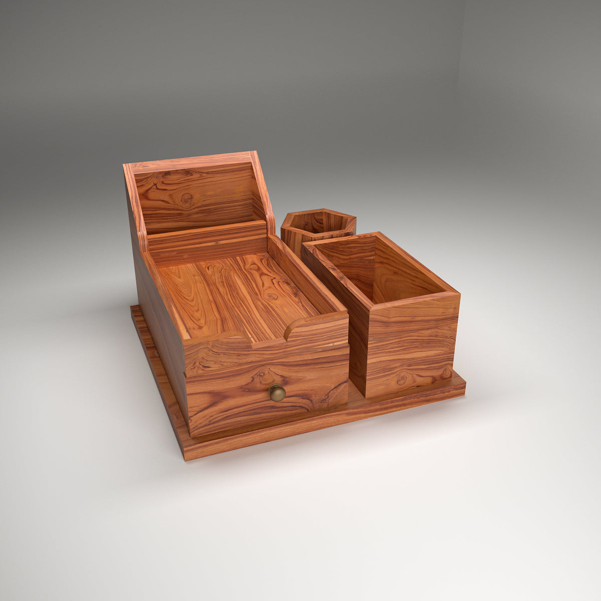 Briar Solid Wood Compact Desk Organizer - Natural - product image 1
