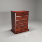 Hadley Solid Wood 5 Drawer Desk Chest - Russet - product image 1