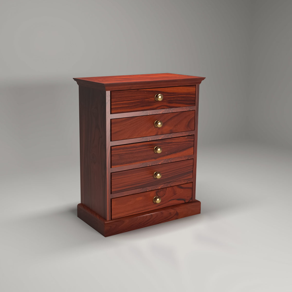 Hadley Solid Wood 5 Drawer Desk Chest - Russet - product image 1