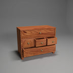 Luca Solid Wood 5 Drawer Desk Chest - Natural - product image 2