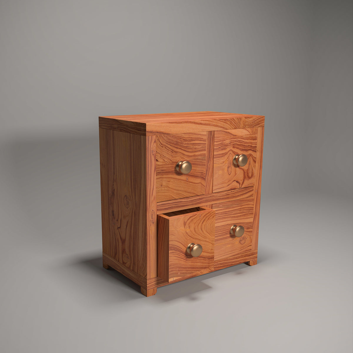 Corin Solid Wood 4 Drawer Desk Chest - Natural - product image 1