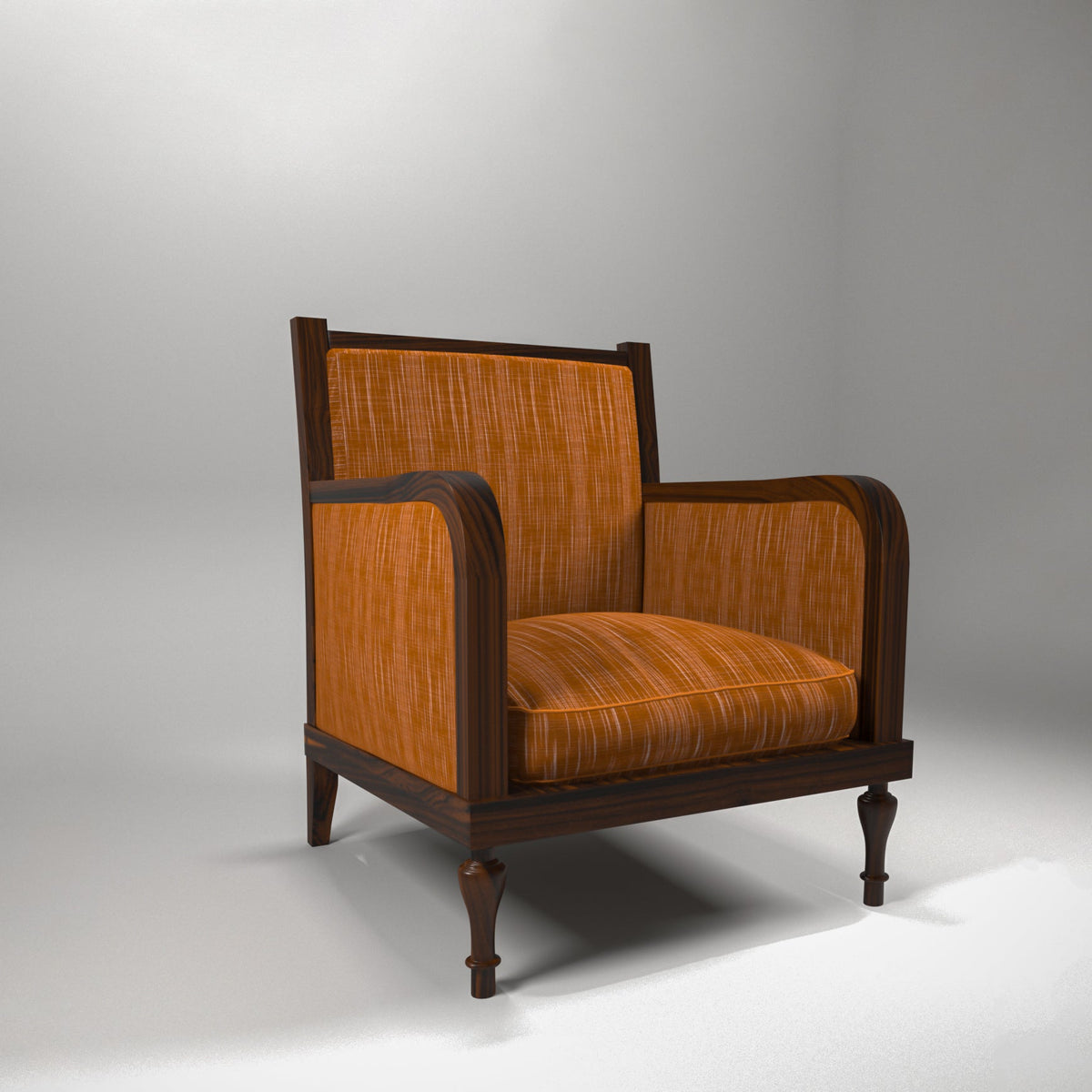 Cora Upholstered Rustic Armchair — view 3